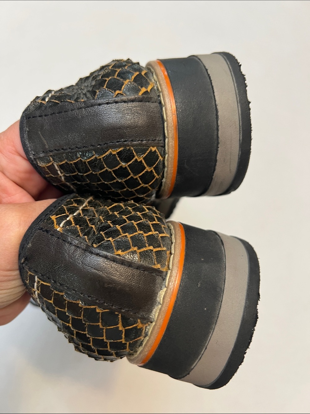 RARMURI HUARACHES PLATFORM OXFORD SHOES SNAKE EMBOSSED LEATHER MEXICO SIZE 8 - Picture 3 of 14